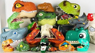 Jurassic World Unboxing Review Asmr Huge Dinosaur Heads Trex Triceratops Shark Spinosaurus [upl. by Hrutkay188]