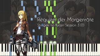 Requiem der Morgenröte  Shingeki no Kyojin Season 3 ED  Piano Arrangement Synthesia [upl. by Yekim]