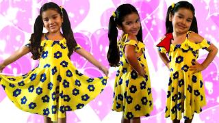 Cómo hacer un VESTIDO de NIÑA fácil 👧 sin botones ni cierres Patrones Gratis  Easy Girl Dress 👗 [upl. by Ahsercel]