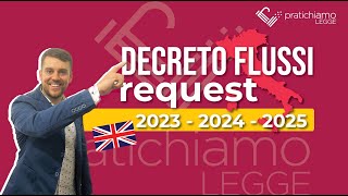 DECRETO FLUSSI REQUEST 2023 20242025 [upl. by Merdith10]