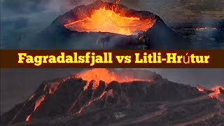 Comparing Fagradalsfjall vs LitliHrútur In Iceland Meradalir Fagradalsfjall Volcano Eruption [upl. by Ynohtnaed]