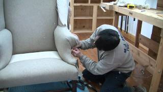 How To Reupholster A Wing Chair pt 18 [upl. by Noscire]