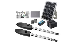 PKMC02 Battery Solar Panel Powered System Swing Gate Motor [upl. by Lucilia56]