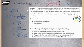 Kombinatorik  Ohne Zurücklegen und ohne Reihenfolge ★ Übung 1 [upl. by Quartus]