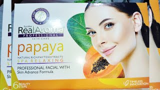 Facial Kit For PigmentationReal Aroma Papaya Facial kit Complete reviewyoutube facialkit [upl. by Okechuku]