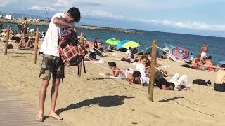 Barcelona Beach Walk  Sightseeing Barceloneta amp Sant Miquel Beaches  Spain [upl. by Charla]