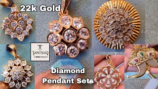 22k Gold Diamond Pendant Designs with PriceDiamond Pendant Set DesignsReal Diamond EarringsDeeya [upl. by Martinic]