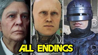 RoboCop Rogue City  ALL ENDINGS Good Ending Bad Ending True Ending 2023 [upl. by Weston]