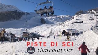 PISTE DI SCI COURMAYEUR  Il piacere di sciare con vista sul MONTE BIANCO [upl. by Saenihp]