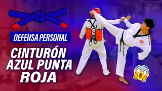 DEFENSA PERSONAL 👊  Cinturón AZUL punta ROJA Taekwondo Tutorial [upl. by Einneg]