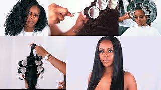 Dont want heat damage Tension roller set on natural hair [upl. by Vinita477]