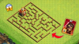 One Super Troop Vs Level 1 MAZE Base  AS Clash  Clash of clans Challenge [upl. by Miett82]