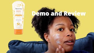 Aveeno Protect  Hydrate SPF 50 Sunscreen for the Face Review and Demo  How is it for oily skin [upl. by Atsok868]