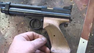 Rosewood Target Grips Crosman 2240 [upl. by Ayarahs98]