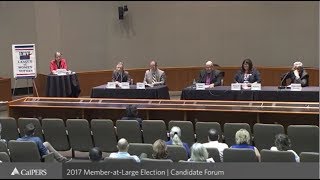 CalPERS 2017 MemberatLarge Election  Candidate Forum  September 7 2017 [upl. by Conias]