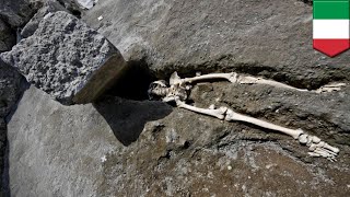 Archaeologists find skeleton of Pompeii man squashed by rock  TomoNews [upl. by Reuven]