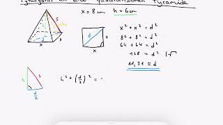 Quadratische Pyramide Berechnungen mit dem Satz des Pythagoras [upl. by Aland]