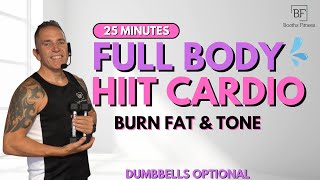 25 MIN FULL BODY HIIT CARDIO NO JUMPING WORKOUT  All Standing Home Workout [upl. by Naxor]