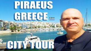 Piraeus Athens Greece City Walking Tour To The Marina [upl. by Moser]