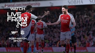 Arsenal 51 Bolton Wanderers  LIVE FROM N5  Postmatch show 📺  Carabao Cup [upl. by Tella]