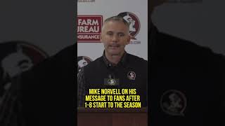 Mike Norvell shares his message to FSU fans following the 18 start to the 2024 season FSUFootball [upl. by Oinota]