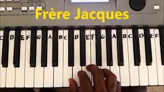 Frere Jacques Easy Piano Keyboard Tutorial  Are You Sleeping [upl. by Aloise32]