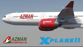 Azman Air A340600  AbujaKano in foggy weather  XPlane 11 [upl. by Adil214]