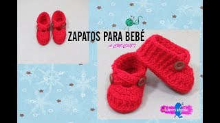 ZAPATOS PARA BEBÉ A CROCHET  Labores Angélika [upl. by Airamat]