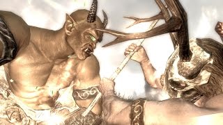 Skyrim Battles  Malacath vs Hircine Legendary Settings [upl. by Lesya]