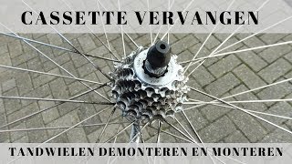 Fiets cassette vervangen  Tandwielen demonteren en monteren [upl. by Ayet830]