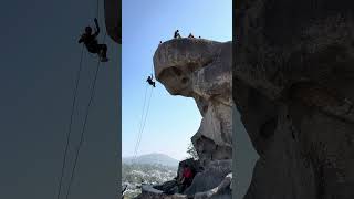 Rappelling on Toad Rock Advance Course in Rock Climbing SVIM Mount Abu Jiten Parmar [upl. by Adonis]