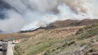 Tanker Drops Fire Retardant Over Post Fire [upl. by Adien]