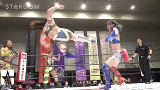 Mayu Iwatani Hazuki Hanan and Saya Iida vs Yuzuki HANAKO Rana Yagami and Sayaka Kurara [upl. by Hoebart273]