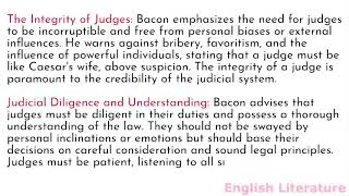 Summary and analysis of Of Judicature by Francis Bacon [upl. by Adnalu]