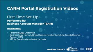 Registering Business on CARM Client Portal CCP Access [upl. by Ohcamac]