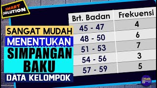 Tutorial Cara Mudah dan Cepat Menentukan dan Menghitung Simpangan Baku Data Kelompok [upl. by Talmud]