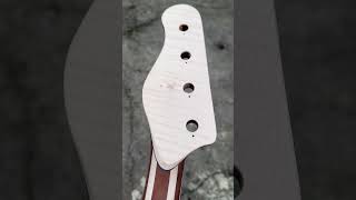 bassguitar neck build  short scale Cuban mahoganyMaple luthier bassist shortscalebass bass [upl. by Lohner]