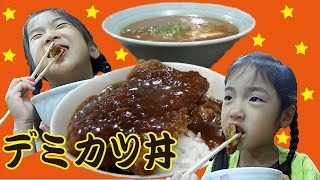 Kan amp Aki 岡山名物デミカツ丼と手品マジック！？ [upl. by Anirroc]