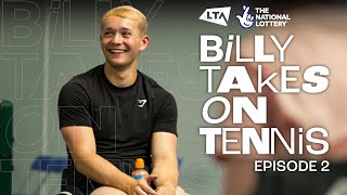 Billy Mongers first time on court and a first look at his opponent 👀  Billy Takes on Tennis Ep 2 [upl. by Kos558]