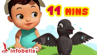 கா கா காக்கா காக்கா பாட்டு  Tamil Rhymes for Children  Infobells [upl. by Geller]