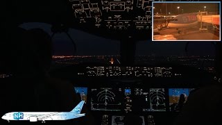 TUIfly Boeing 787 Dreamliner COCKPIT VIEW from Palma to Amsterdam NIGHT APPROACH at Schiphol [upl. by Pearlman588]