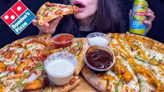 ASMR DOMINO’S CHEESE BURST  CHICKEN PIZZA MUKBANG  EATING SOUNDS shorts [upl. by Tiffany]