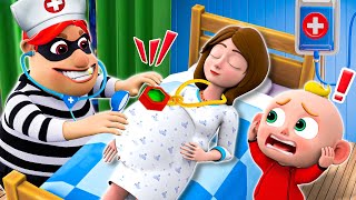 Mom Bad Guy Broke into Hospital  Take Care Of Pregnant Mom and More Nursery Rhymes amp Kids Songs [upl. by Ruff]