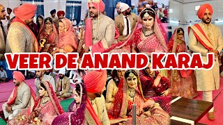 Mere Veer De Anand Karaj  Veer Da Viah Mainu Gode Gode Cha😍  Wedding Day  Desi Punjabi Wedding [upl. by Werby]