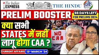 13 March 2024 Current Affairs  Today Hindu Newspaper  Daily Current Affairs  13 March 2024 [upl. by Enois]