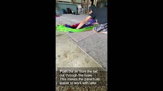 Instructional Flat Packing Parachute video part 1 Just Jump Skydiving [upl. by Anhoj]