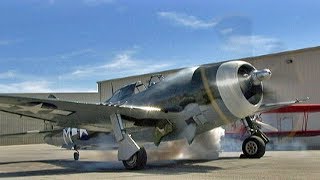 Restored WWII Republic P47 Thunderbolt quotRazorbackquot Fighter Flight Demo [upl. by Halehs]