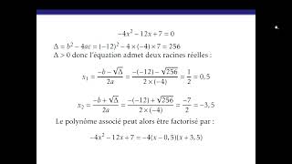 Polynômes 2nd degré  équations et factorisations [upl. by Thomasine358]