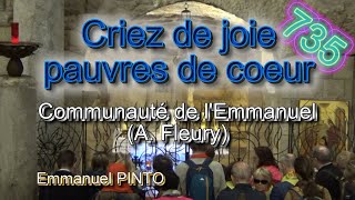 Criez de joie pauvres de coeur  Communauté de lEmmanuel  Afleury  instrumental avec les paroles [upl. by Atiana]