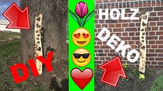 DIY Anleitung HOLZ Gartendeko Frühlingsdeko mit Herz Dekoration Baumstamm selber machen teilen [upl. by Ynove971]